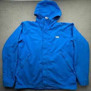 Helly Hanson Loke Waterproof Rain Hiking Jacket Mens XXL Lightweight Zip Hooded